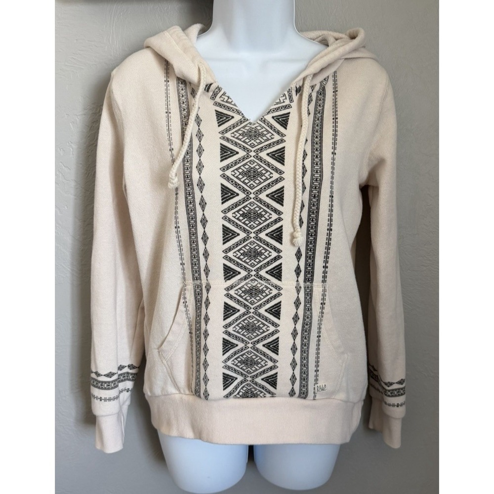 Billabong Long Sleeve Hoodie Womens Size Medium Ivory Aztec Western Boho